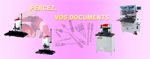 Matériels de percage de feuilles de papier, pour les industries graphiques